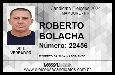 Candidato ROBERTO (BOLACHA O PATRIOTA) 2024 - MAMBORÊ - Eleições