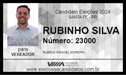 Candidato RUBINHO SILVA 2024 - SANTA FÉ - Eleições