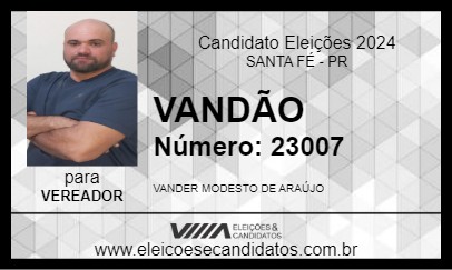 Candidato VANDÃO 2024 - SANTA FÉ - Eleições