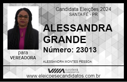 Candidato ALESSANDRA GRANDE 2024 - SANTA FÉ - Eleições