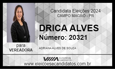 Candidato DRICA ALVES 2024 - CAMPO MAGRO - Eleições