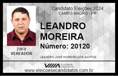 Candidato LEANDRO MOREIRA 2024 - CAMPO MAGRO - Eleições