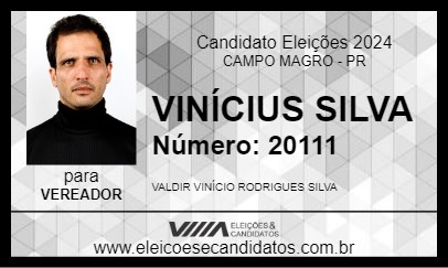 Candidato VINÍCIUS SILVA 2024 - CAMPO MAGRO - Eleições