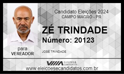 Candidato ZÉ TRINDADE 2024 - CAMPO MAGRO - Eleições