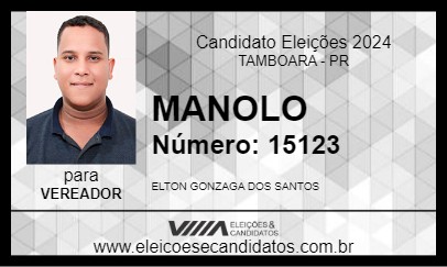 Candidato MANOLO 2024 - TAMBOARA - Eleições