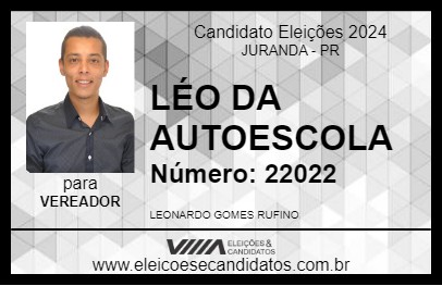 Candidato LÉO DA AUTOESCOLA 2024 - JURANDA - Eleições