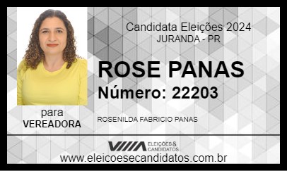 Candidato ROSE PANAS 2024 - JURANDA - Eleições