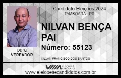 Candidato NILVAN BENÇA PAI 2024 - TAMBOARA - Eleições