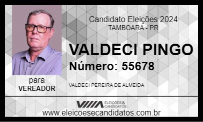 Candidato VALDECI PINGO 2024 - TAMBOARA - Eleições