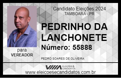 Candidato PEDRINHO DA LANCHONETE 2024 - TAMBOARA - Eleições