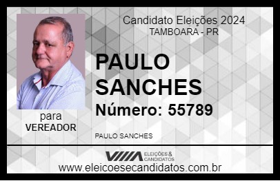 Candidato PAULO SANCHES 2024 - TAMBOARA - Eleições