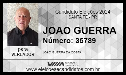 Candidato JOAO GUERRA 2024 - SANTA FÉ - Eleições