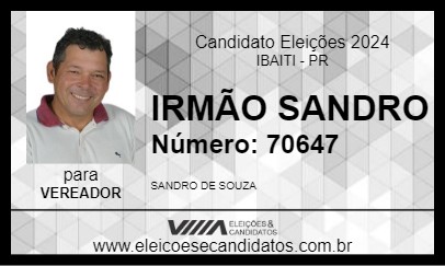 Candidato IRMÃO SANDRO 2024 - IBAITI - Eleições