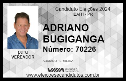 Candidato ADRIANO BUGIGANGA 2024 - IBAITI - Eleições