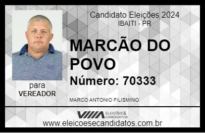 Candidato MARCÃO DO POVO 2024 - IBAITI - Eleições