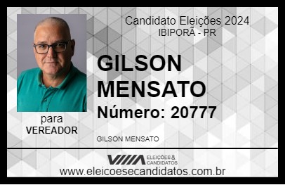 Candidato GILSON MENSATO 2024 - IBIPORÃ - Eleições