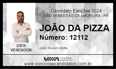 Candidato JOÃO DA PIZZA 2024 - SÃO SEBASTIÃO DA AMOREIRA - Eleições