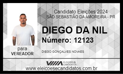 Candidato DIEGO DA NIL 2024 - SÃO SEBASTIÃO DA AMOREIRA - Eleições