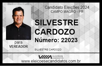 Candidato SILVESTRE CARDOZO 2024 - CAMPO MAGRO - Eleições