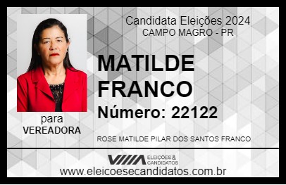 Candidato MATILDE FRANCO 2024 - CAMPO MAGRO - Eleições