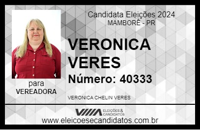 Candidato VERONICA VERES 2024 - MAMBORÊ - Eleições