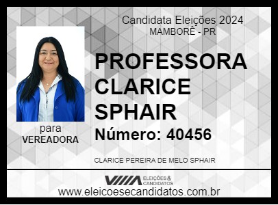 Candidato PROFESSORA CLARICE SPHAIR 2024 - MAMBORÊ - Eleições