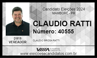 Candidato CLAUDIO RATTI 2024 - MAMBORÊ - Eleições