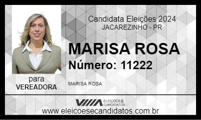 Candidato MARISA ROSA 2024 - JACAREZINHO - Eleições