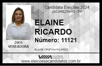 Candidato ELAINE RICARDO 2024 - JACAREZINHO - Eleições