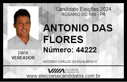 Candidato ANTONIO DAS FLORES 2024 - ROSÁRIO DO IVAÍ - Eleições