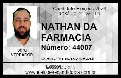 Candidato NATHAN DA FARMACIA 2024 - ROSÁRIO DO IVAÍ - Eleições