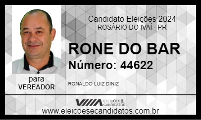 Candidato RONE DO BAR 2024 - ROSÁRIO DO IVAÍ - Eleições