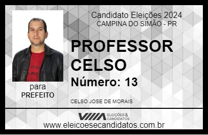 Candidato PROFESSOR CELSO 2024 - CAMPINA DO SIMÃO - Eleições