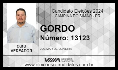 Candidato GORDO 2024 - CAMPINA DO SIMÃO - Eleições