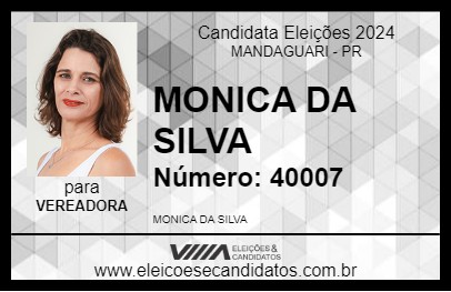 Candidato MONICA DA SILVA 2024 - MANDAGUARI - Eleições