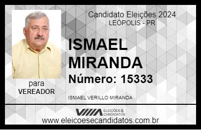 Candidato ISMAEL MIRANDA 2024 - LEÓPOLIS - Eleições