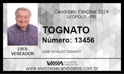 Candidato TOGNATO 2024 - LEÓPOLIS - Eleições