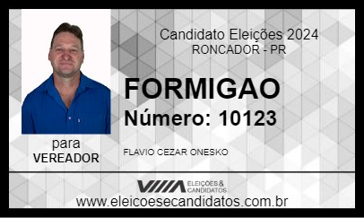 Candidato FORMIGAO 2024 - RONCADOR - Eleições