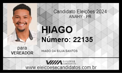 Candidato HIAGO 2024 - ANAHY - Eleições