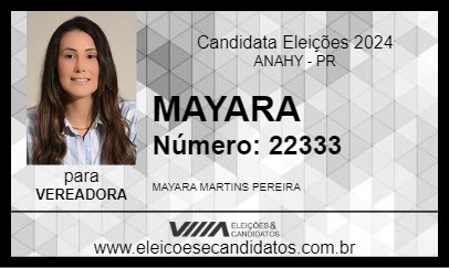 Candidato MAYARA 2024 - ANAHY - Eleições