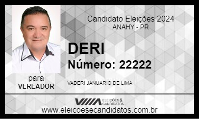 Candidato DERI 2024 - ANAHY - Eleições