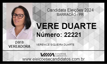 Candidato VERE DUARTE 2024 - BARRACÃO - Eleições