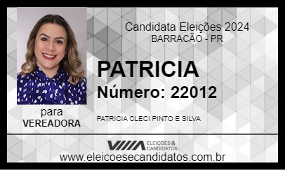 Candidato PATRICIA 2024 - BARRACÃO - Eleições