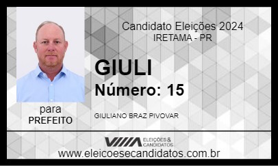 Candidato GIULI 2024 - IRETAMA - Eleições