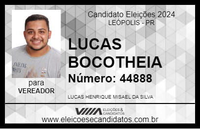 Candidato LUCAS BOCOTHEIA 2024 - LEÓPOLIS - Eleições