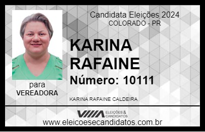 Candidato KARINA RAFAINE 2024 - COLORADO - Eleições