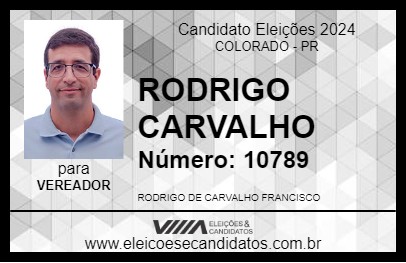 Candidato RODRIGO CARVALHO 2024 - COLORADO - Eleições