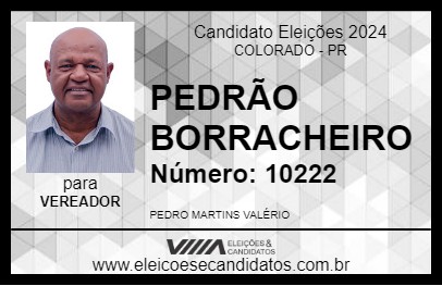 Candidato PEDRÃO BORRACHEIRO 2024 - COLORADO - Eleições