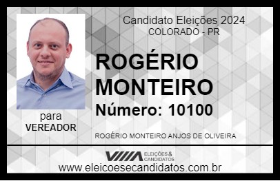 Candidato ROGÉRIO MONTEIRO 2024 - COLORADO - Eleições