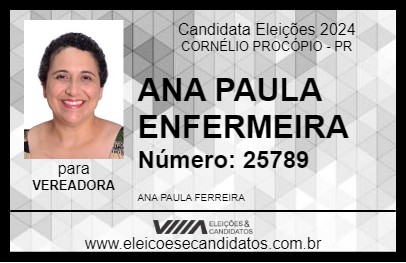 Candidato ANA PAULA ENFERMEIRA 2024 - CORNÉLIO PROCÓPIO - Eleições